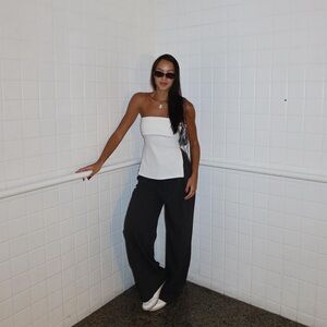 Zara round neck crop top